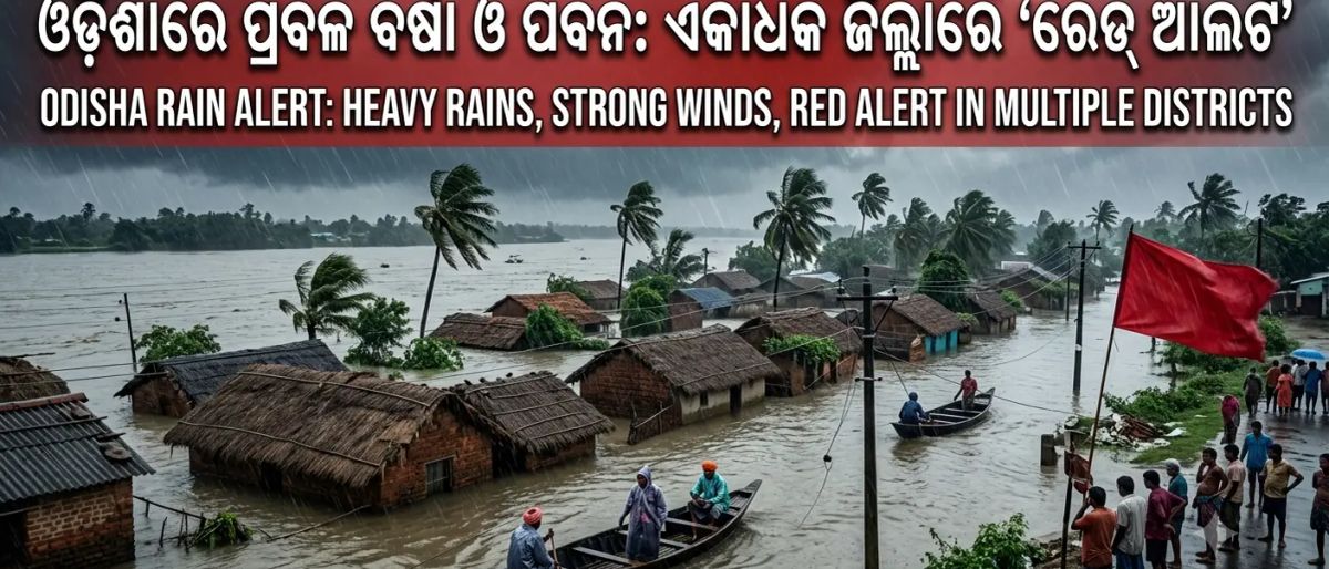 ЁЯМзя╕П Heavy Rain & Coastal Winds Trigger Red Alert in Odisha | рмУрмбрм╝рм┐рм╢рм╛рм░рнЗ рммрм░рнНрм╖рм╛рм░ рмдрм╛рмгрнНрмбрмм: рмПрмХрм╛рмзрм┐рмХ рмЬрм┐рм▓рнНрм▓рм╛ рмкрм╛рмЗрмБ 'рм░рнЗрмбрнН рмЖрм▓рм░рнНрмЯ